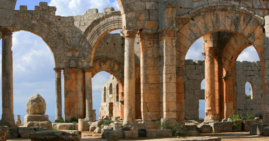 シリア北部の古代集落の写真